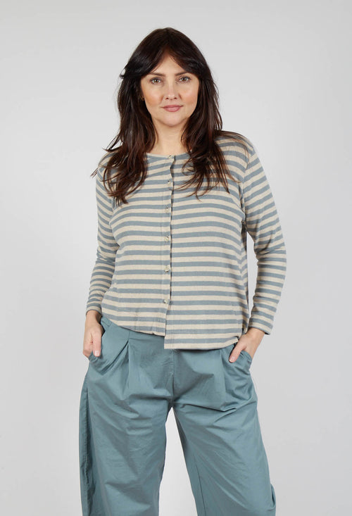 Crema M Cardigan in Lago Stripe