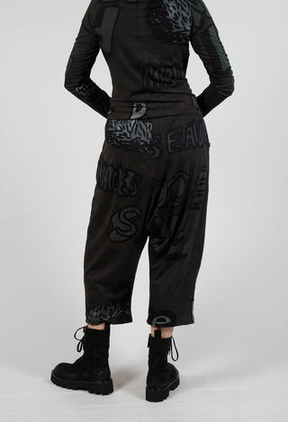 Cropped Drop Crotch Joggers in Jungle Print