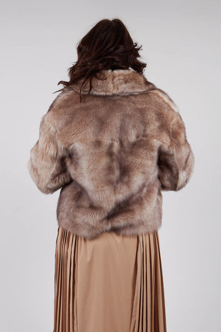 Cropped Fur Jacket with Wrap around Front