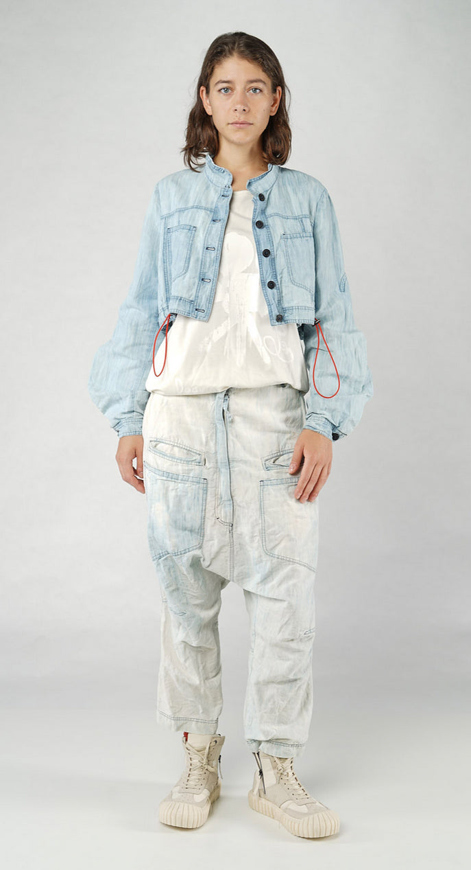 PRE-ORDER - Cropped Lightweight Utility Jacket in Semibleach