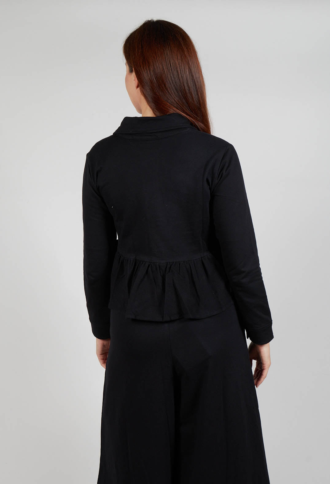 Cropped Peplum Jacket in Black