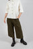 Cropped Pleated Trousers in Olive