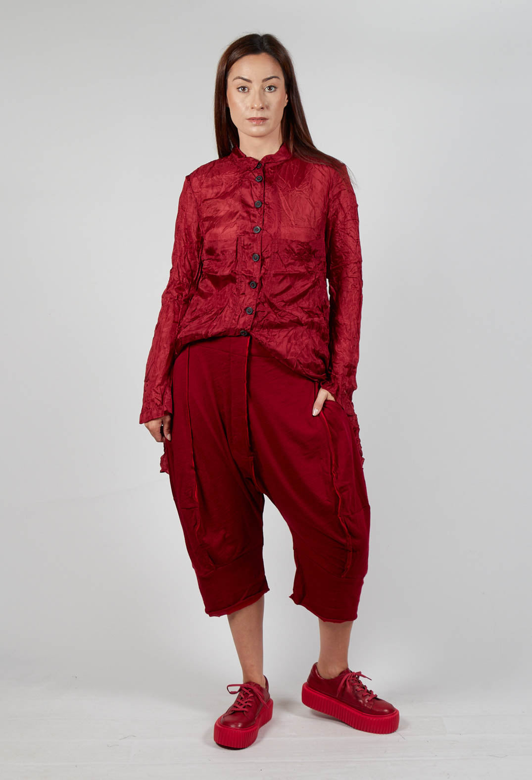 Cropped Trousers in Sunset Cardinal