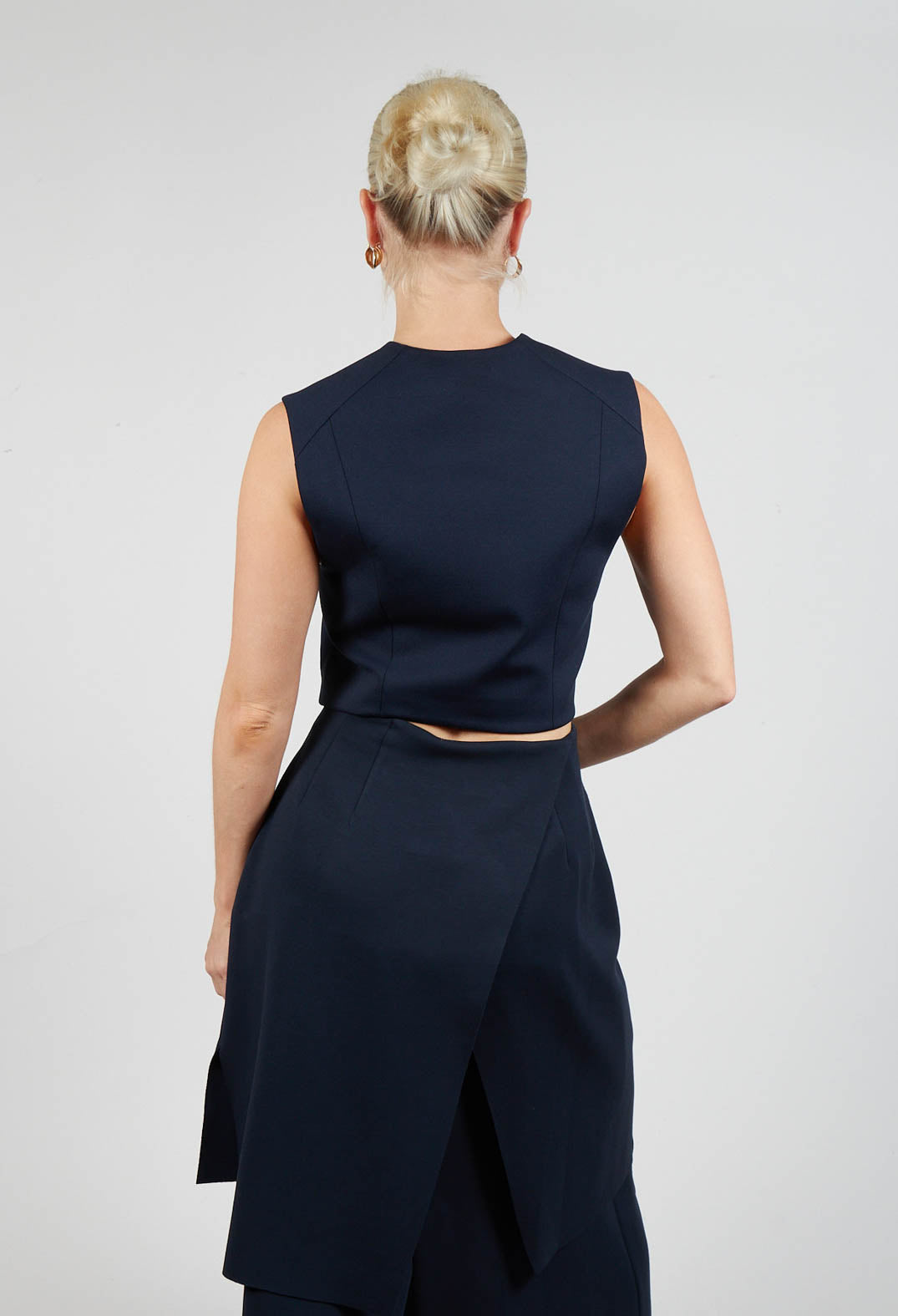 Cropped Waistcoat in Blue Nights