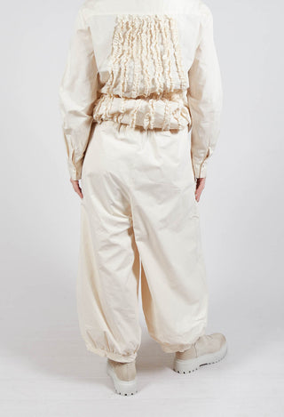 Cuffed Hem Trousers in Cream