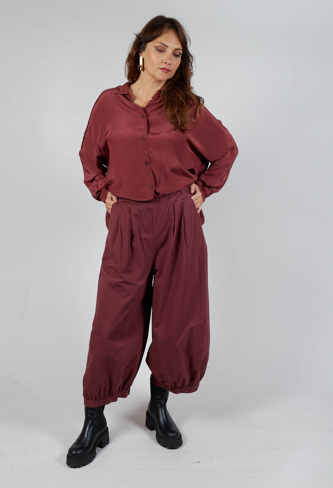 Cuffed Hem Trousers in Intense Rust