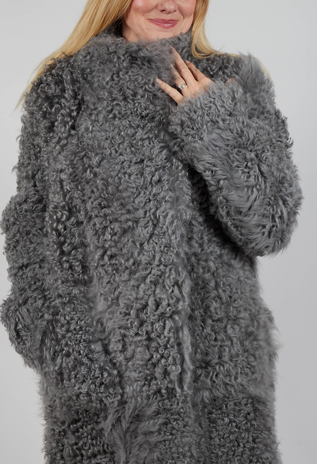 Curly Toscana Coat in Silver