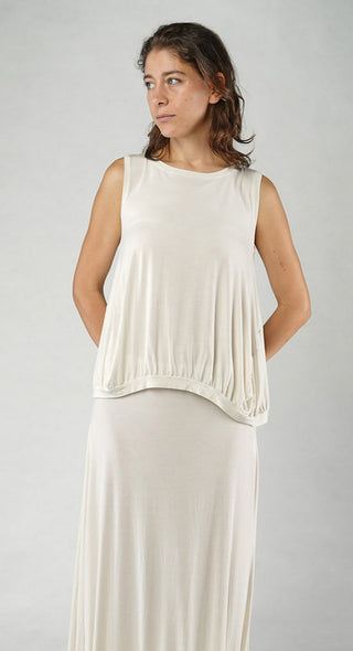 PRE-ORDER -  Curved Sleeveless Top in Moon (Pictured in Galaxy)