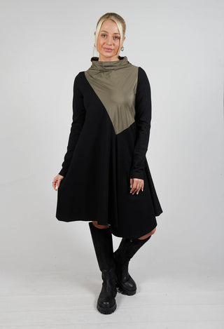 Cvek Dress in Black and Olive