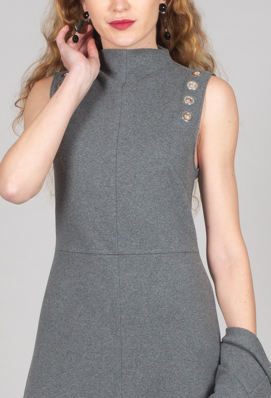 Fleece Midaxi Dress in Grey