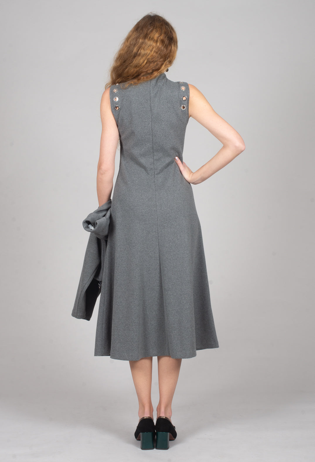 Fleece Midaxi Dress in Grey