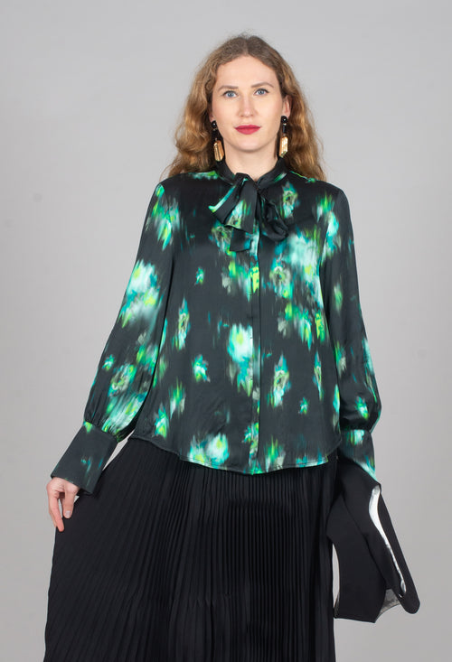 Louise Shirt in Green and Black Print