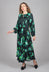 Louise Dress in Green and Black Print