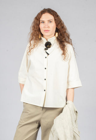 Oversized Cotton Shirt in Milk