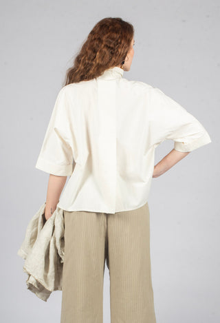 Oversized Cotton Shirt in Milk