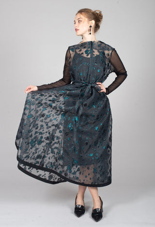 Irmo Dress In Black-Green