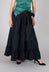 Taffeta Frill Hem Skirt in Black