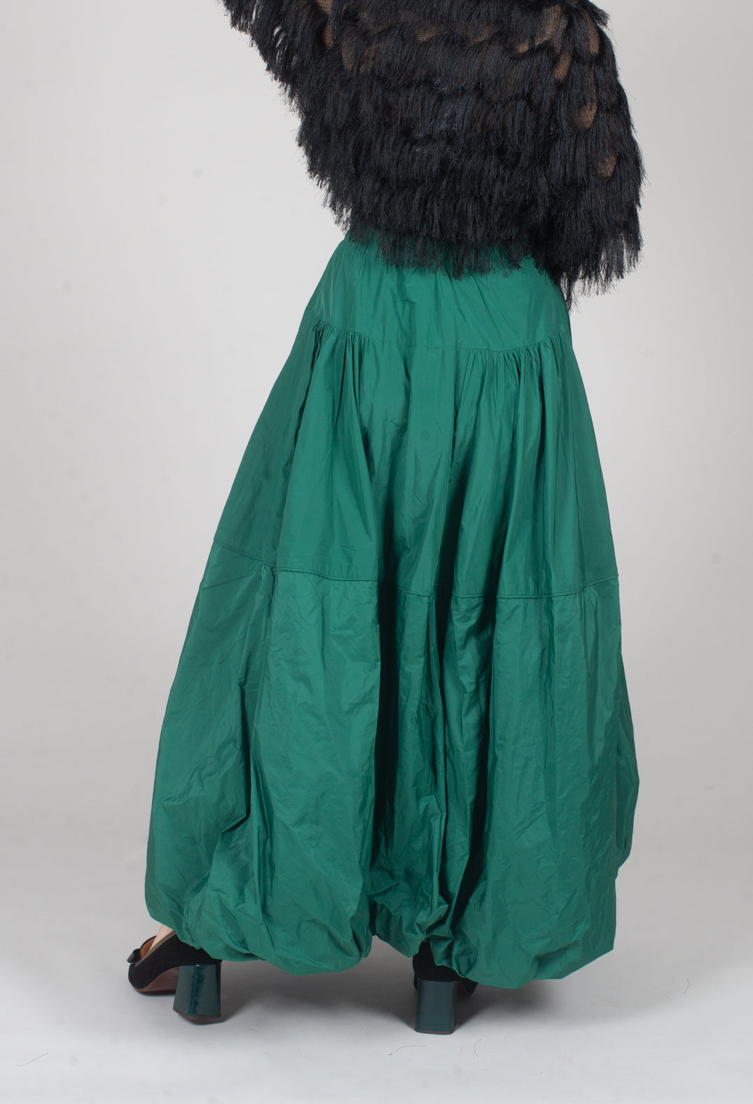 Tiered Maxi Skirt in Green