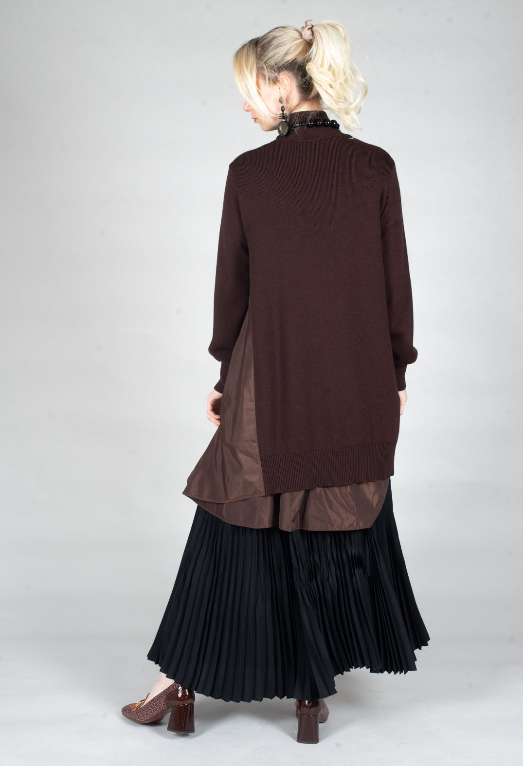 Panelled Sweater Dress in Java