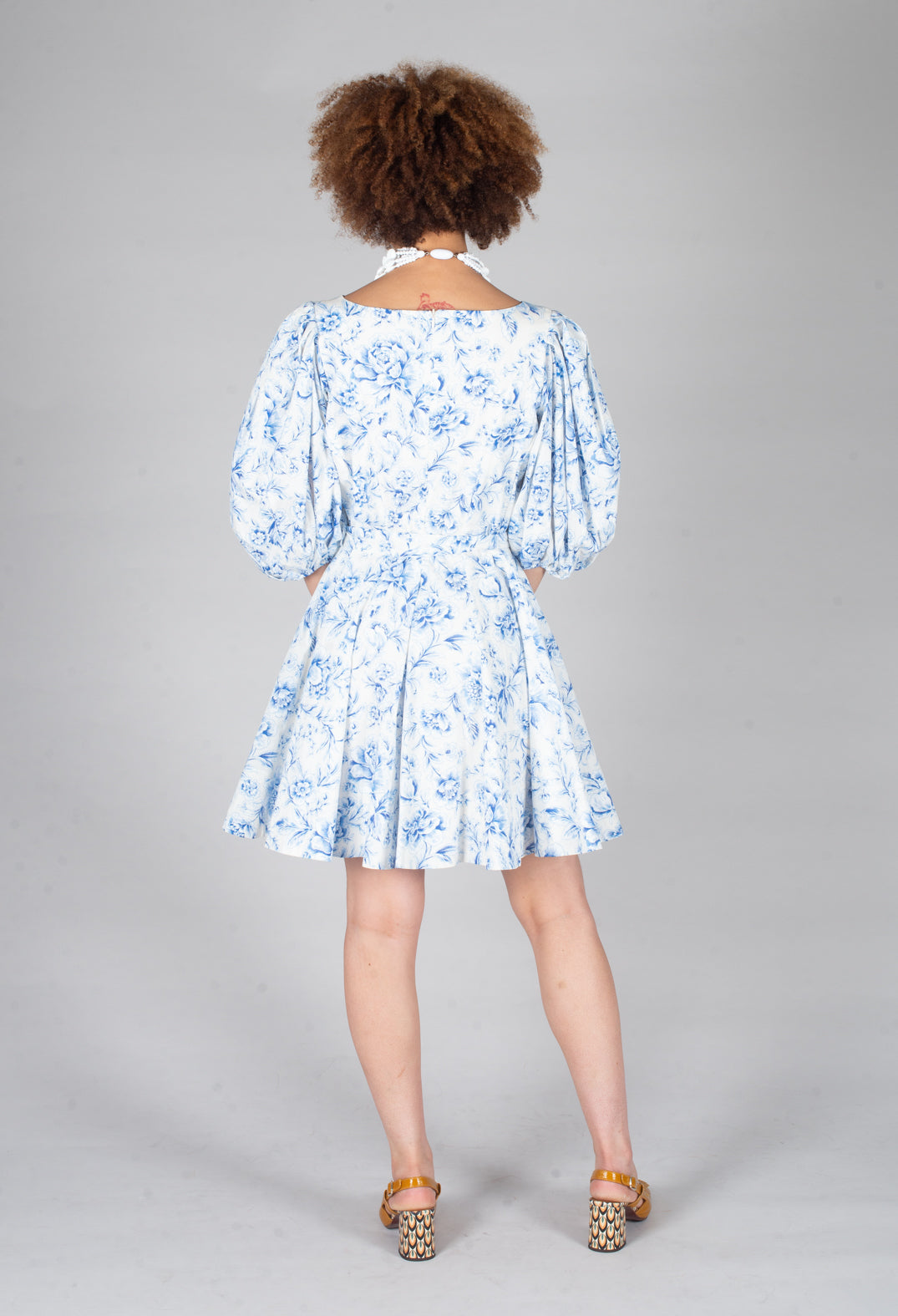 Holly Short Belted Dress in Blu Panna