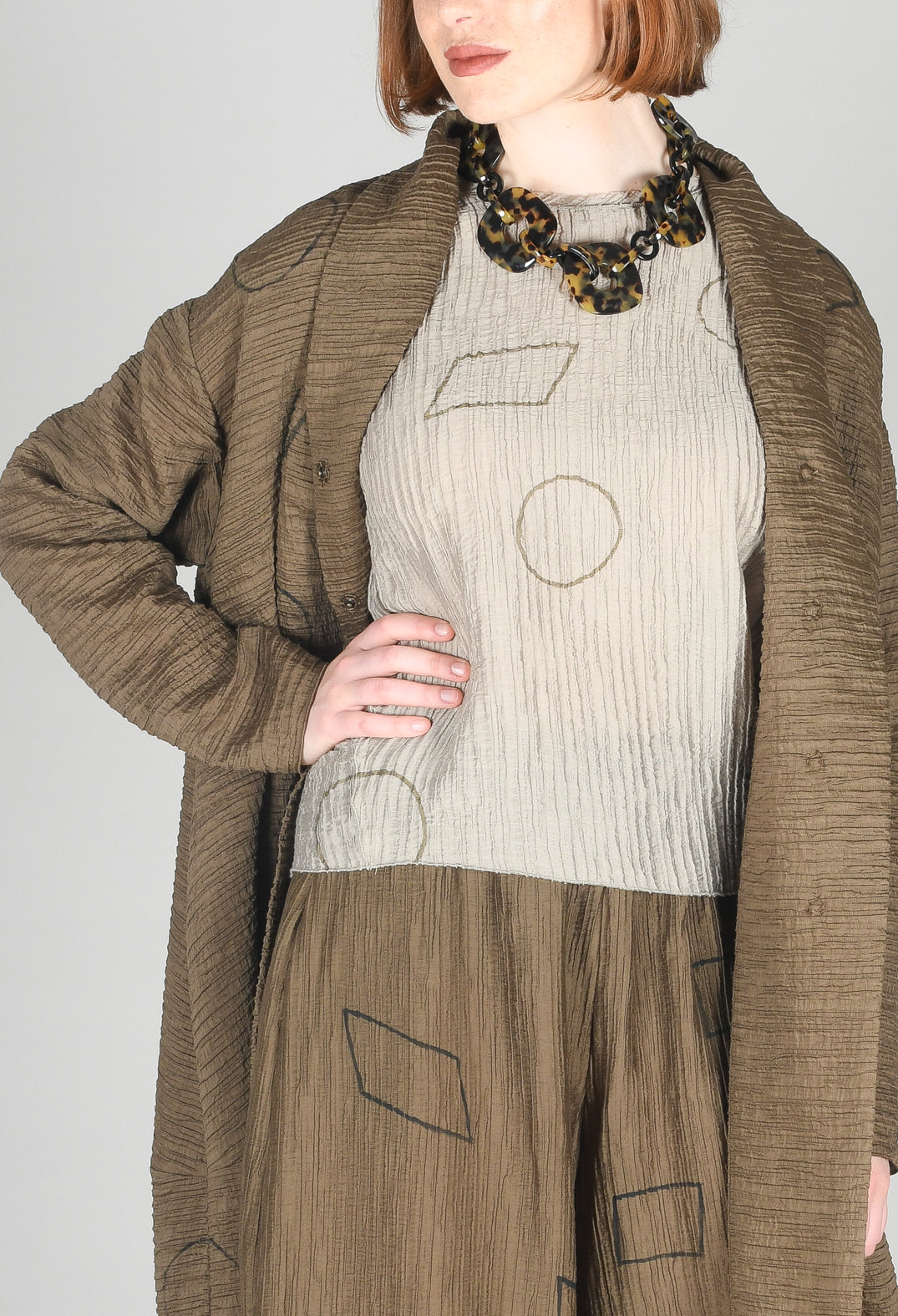 Textured Geometric Coat in Ciocca