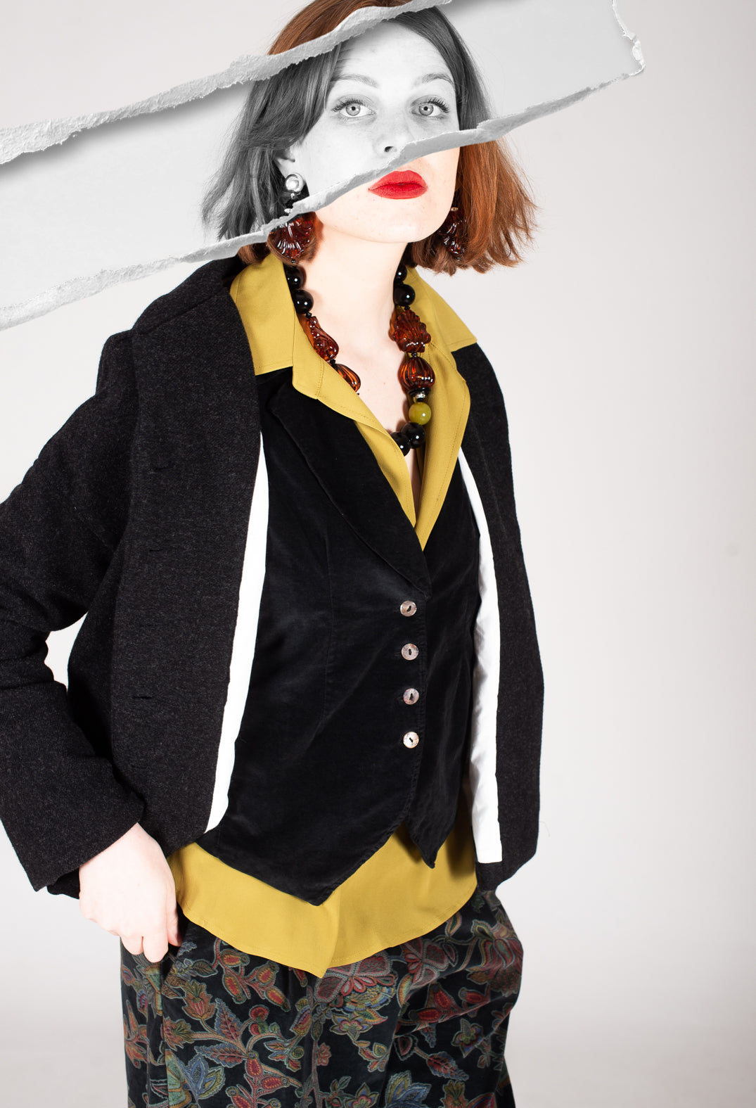 Torre Collared Blouse in Olio Yellow