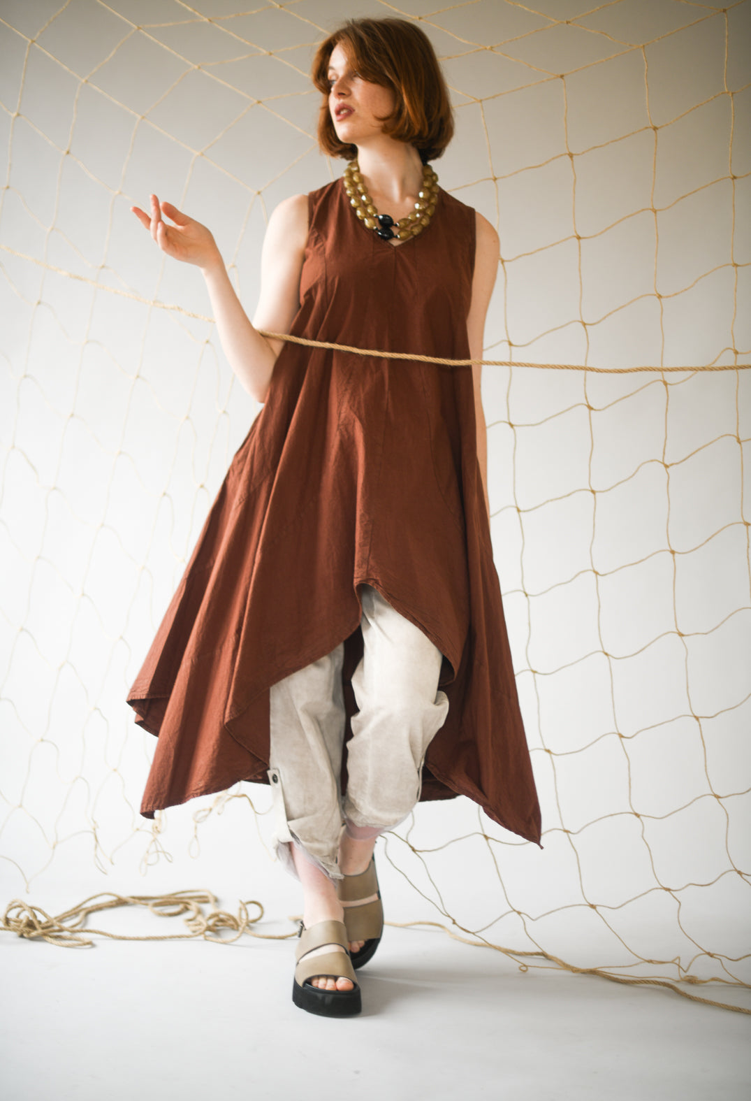 Unikrum Dress in Mudcloth Brown