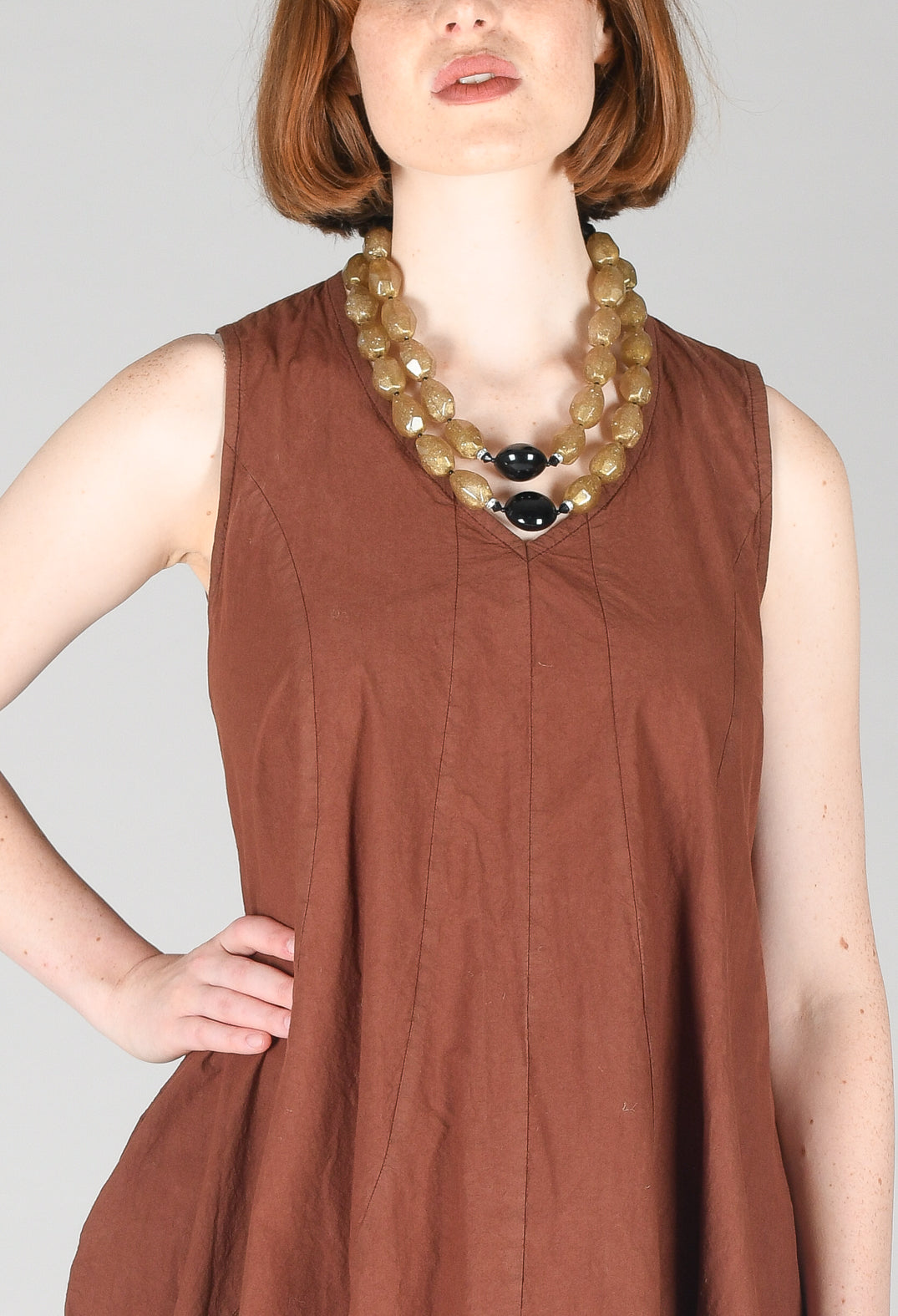 Unikrum Dress in Mudcloth Brown