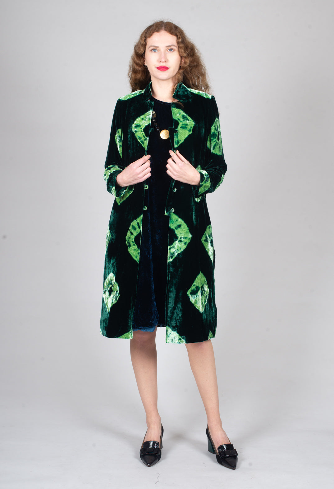 Edda Coat in Tiedye Green