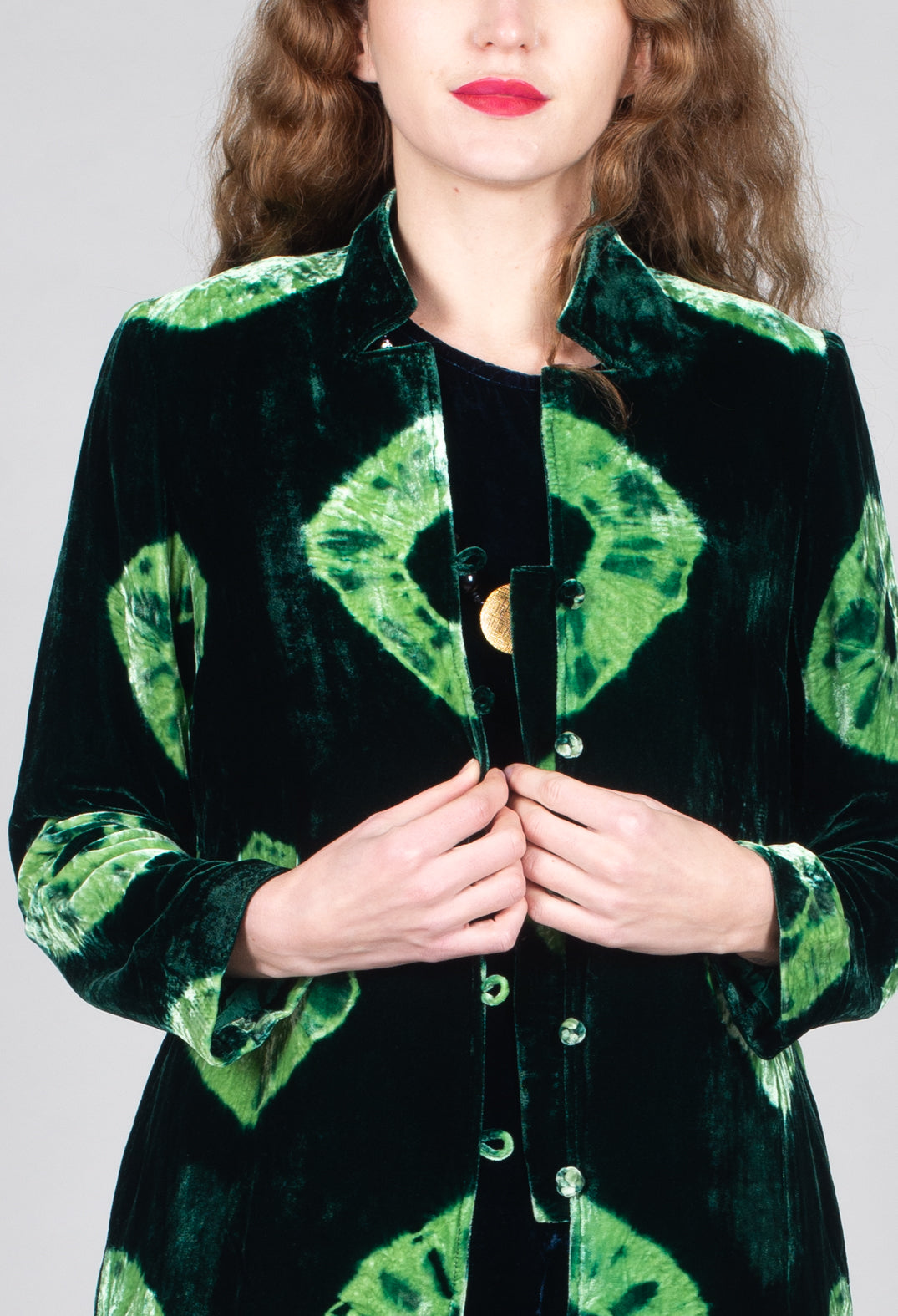 Edda Coat in Tiedye Green