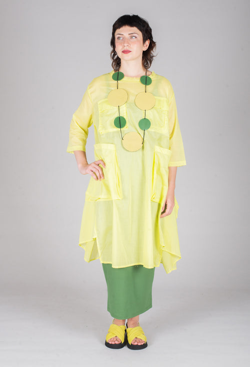 Sheer Smock Dress in Lime