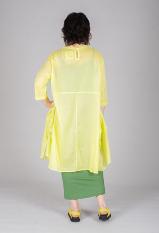 Sheer Smock Dress in Lime