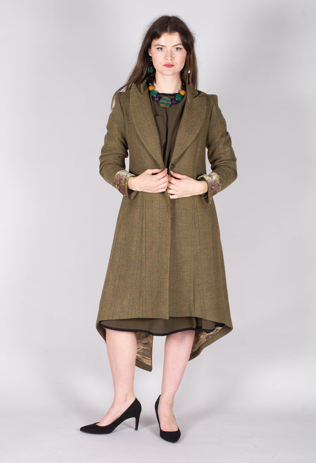 Soul Embroidery Coat in Tweed