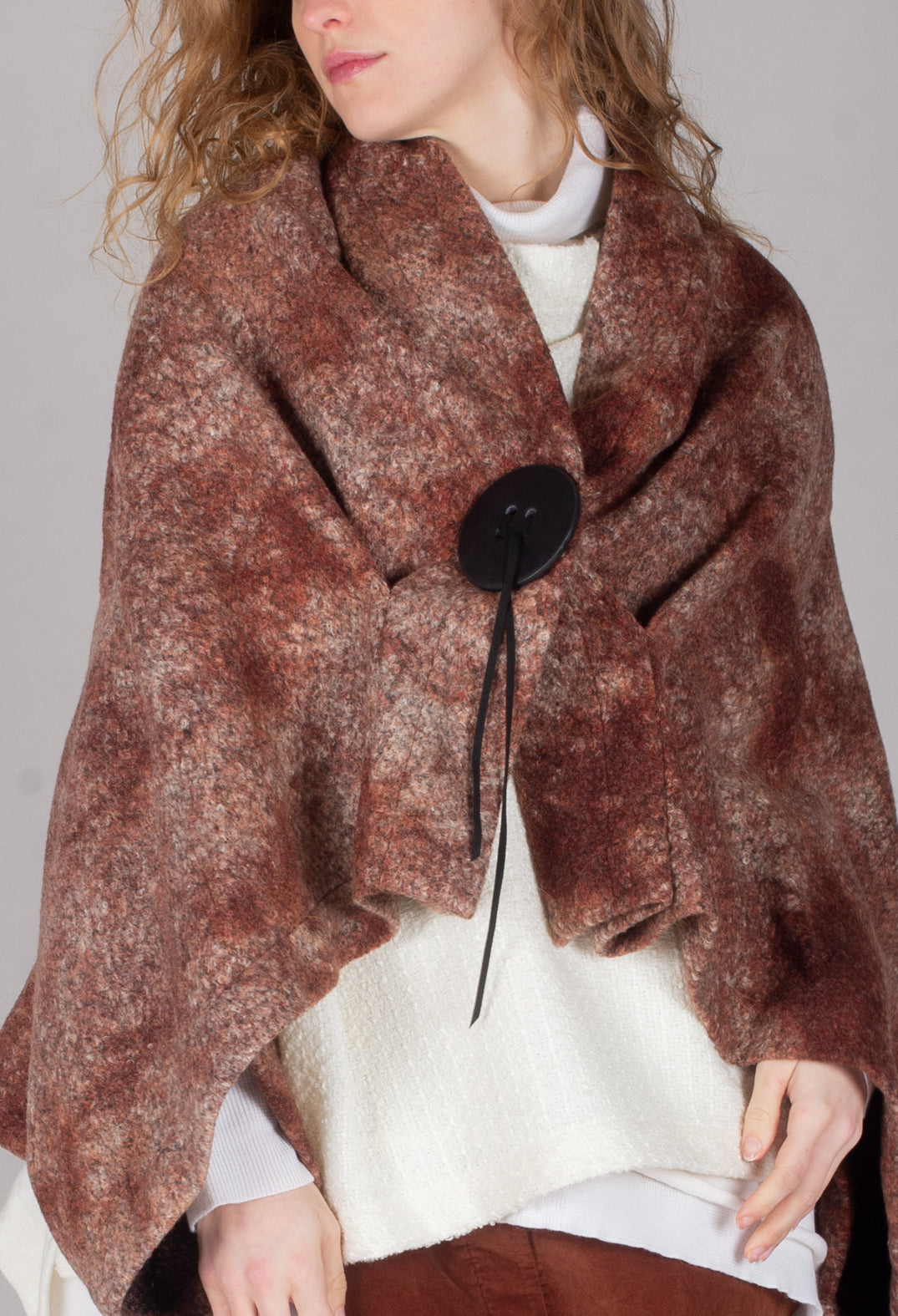 Felted Cape in Brown