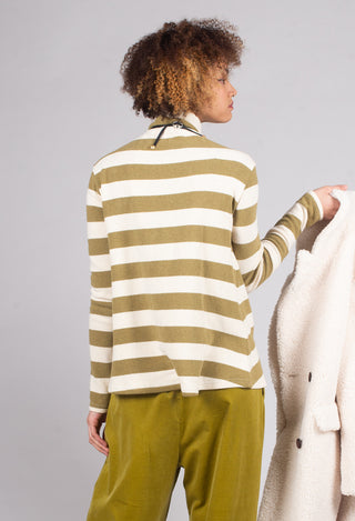 Stripe Roll Neck Jumper in Riga Cedro