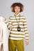 Stripe Roll Neck Jumper in Riga Cedro