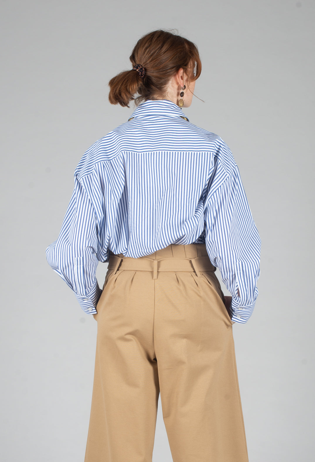 Striped Shirt in Off White and Blue