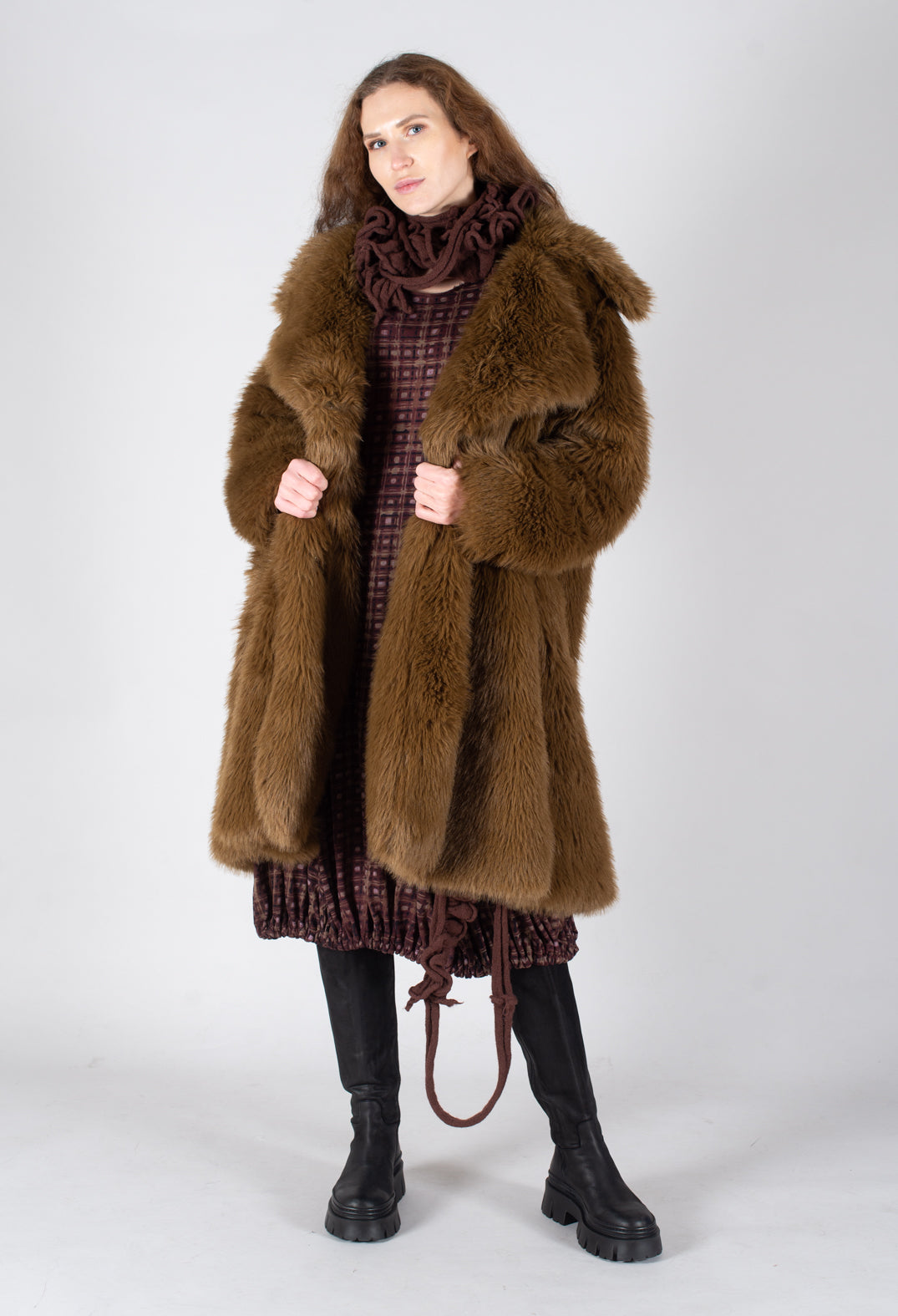 Oversized faux hot sale fur coat