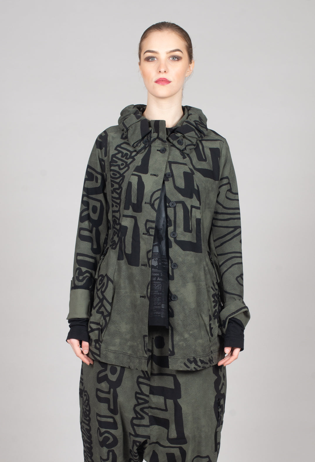 Button Through Jacket in Camp Big Print