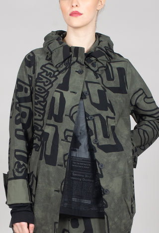 Button Through Jacket in Camp Big Print