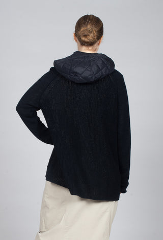 Hooded Cardigan in Black