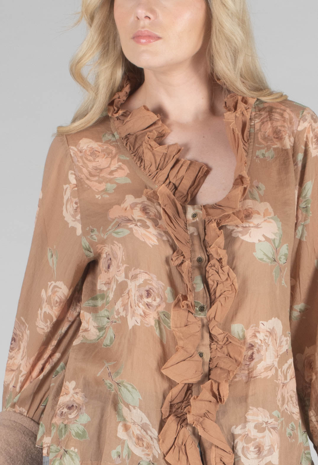 Oeillet Blouse in Voile Fleur Macaron