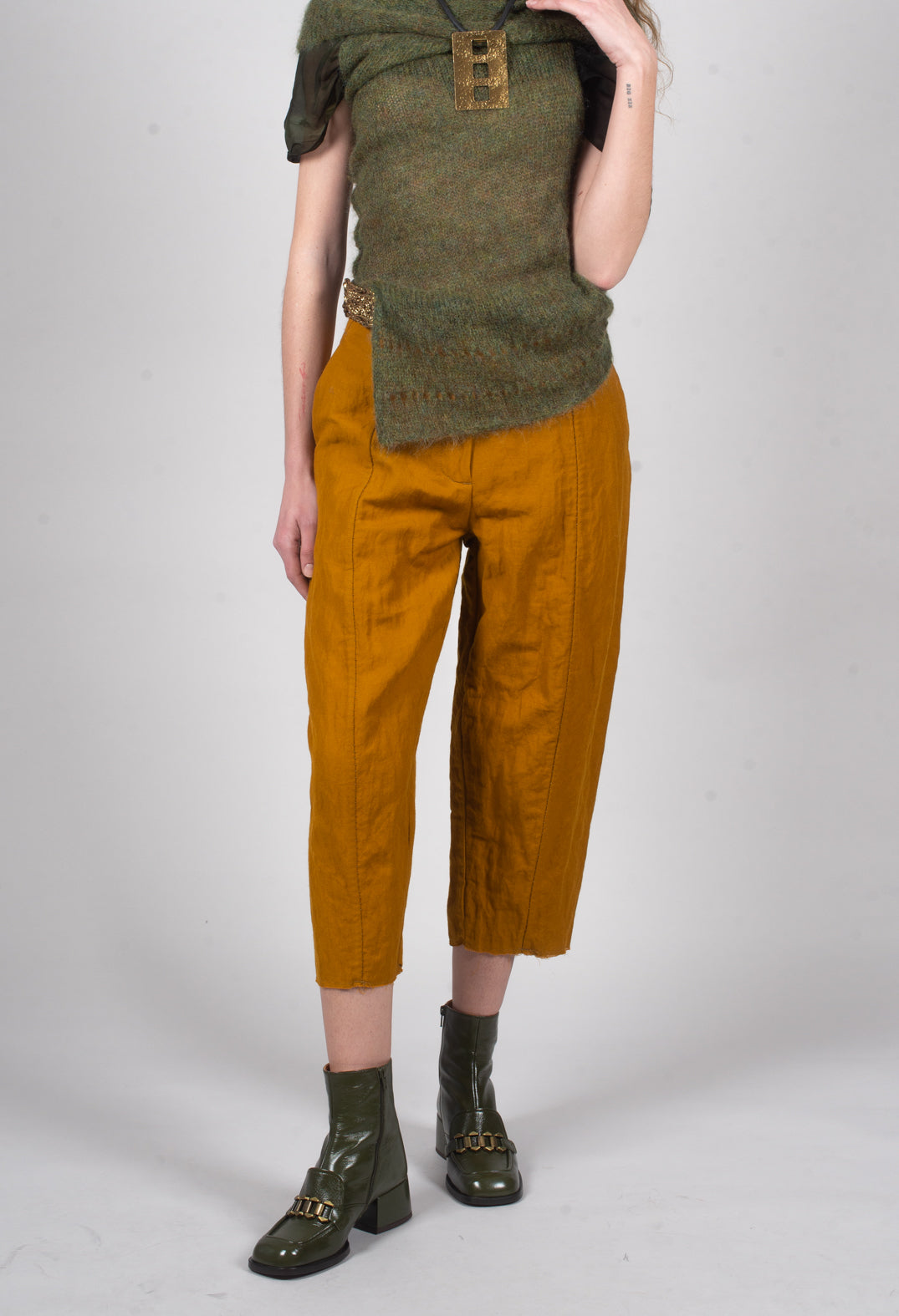 Baggy Cur Trousers in Tumeric