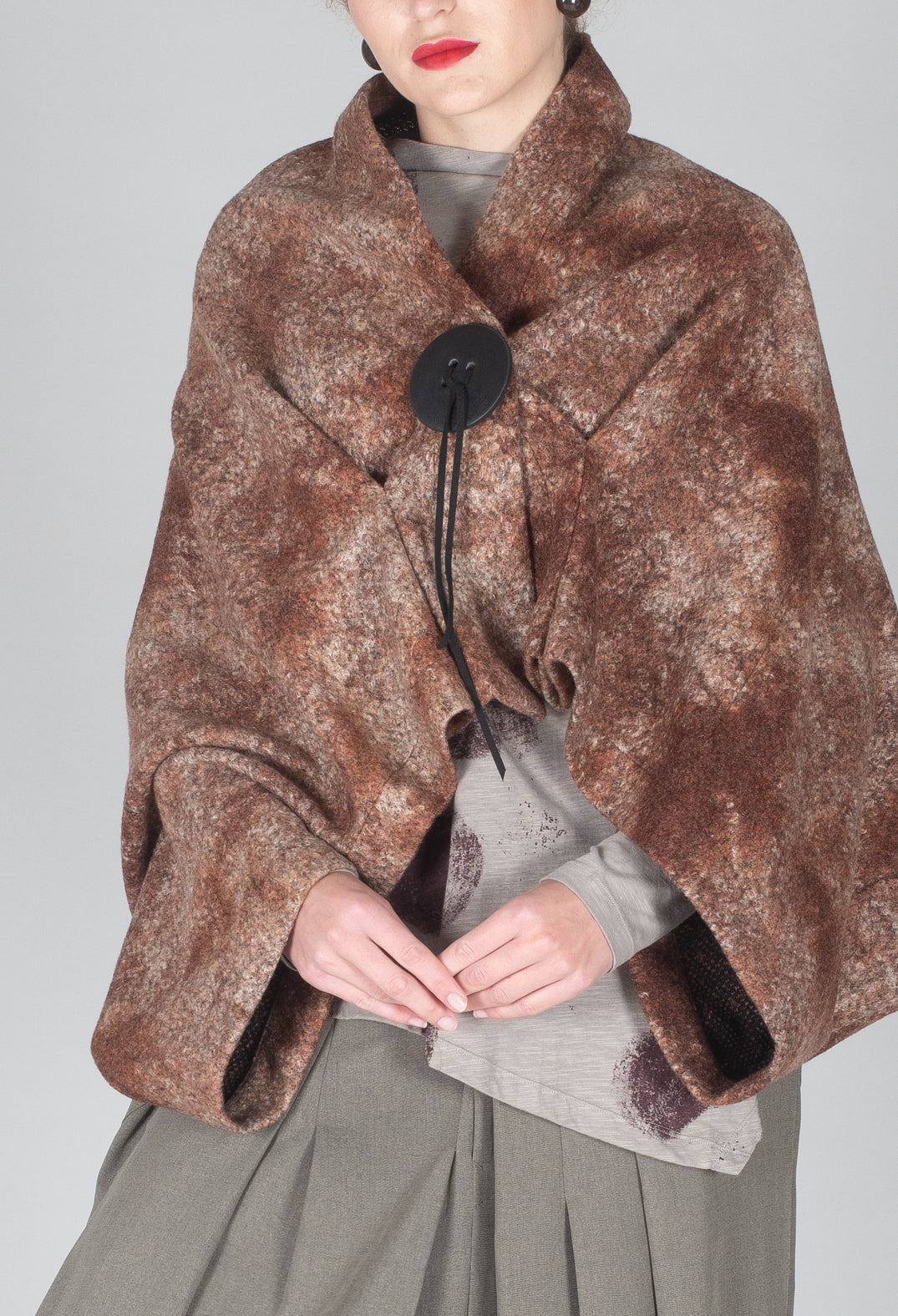 Felted Cape in Brown