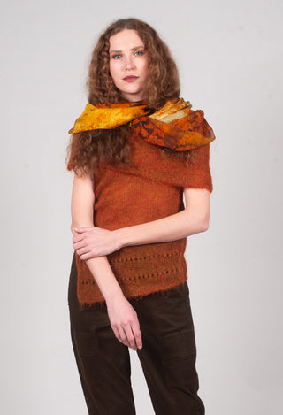 Roll Neck Knitted Vest in Tumeric