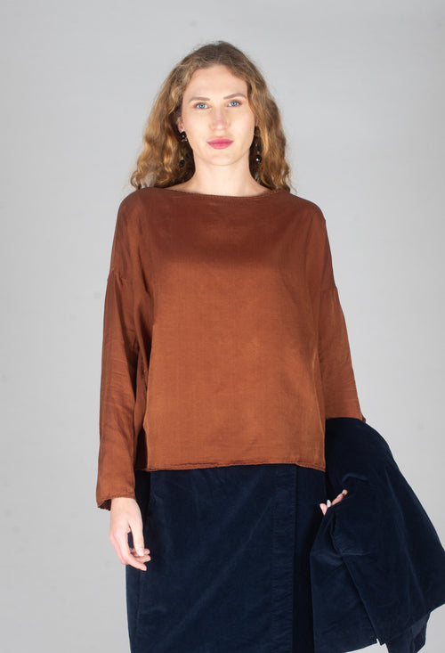 Silk T-Shirt in Rust