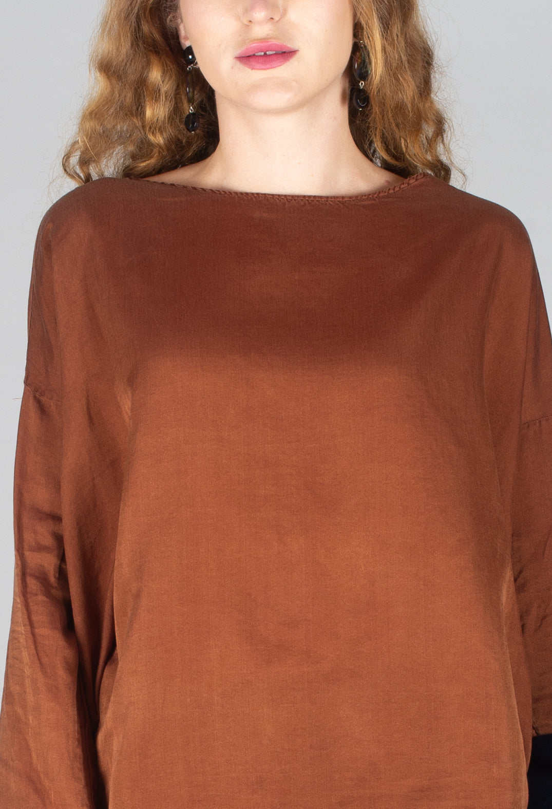 Silk T-Shirt in Rust