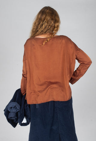 Silk T-Shirt in Rust