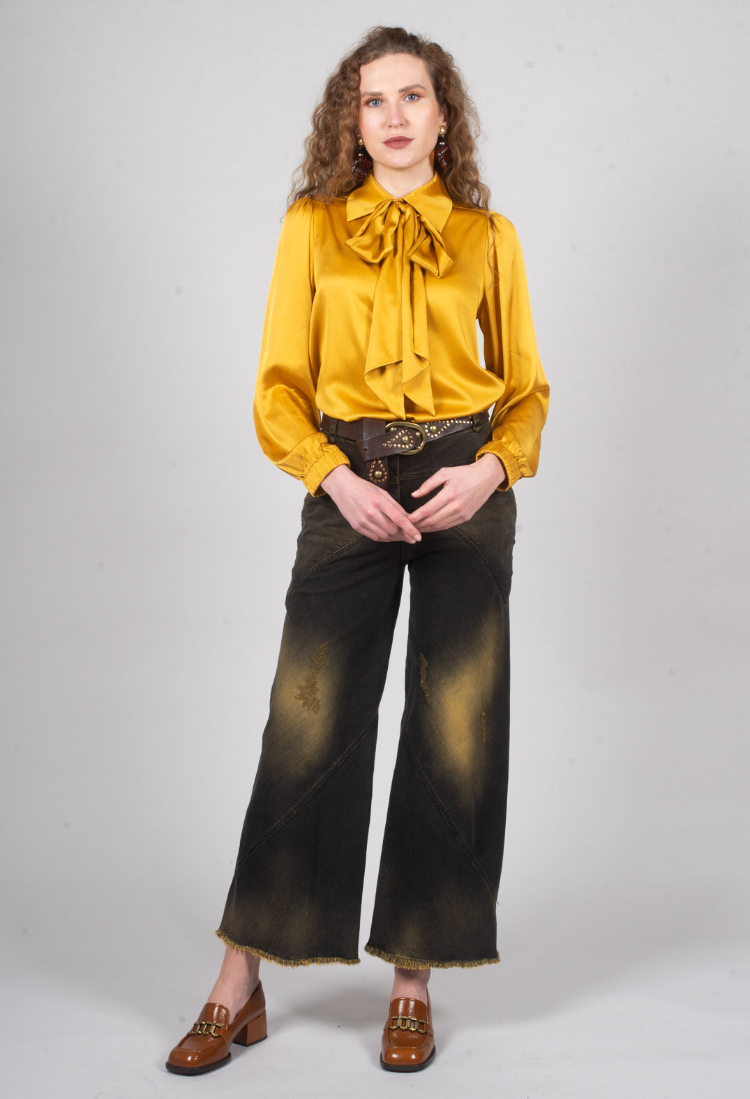 Wide Leg Jeans in Denim Tumeric