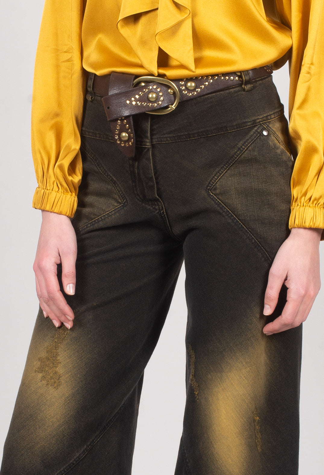 Wide Leg Jeans in Denim Tumeric